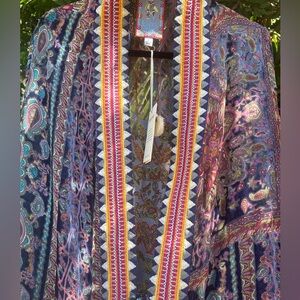 Johnny Was Multicolor Paisley Kimono